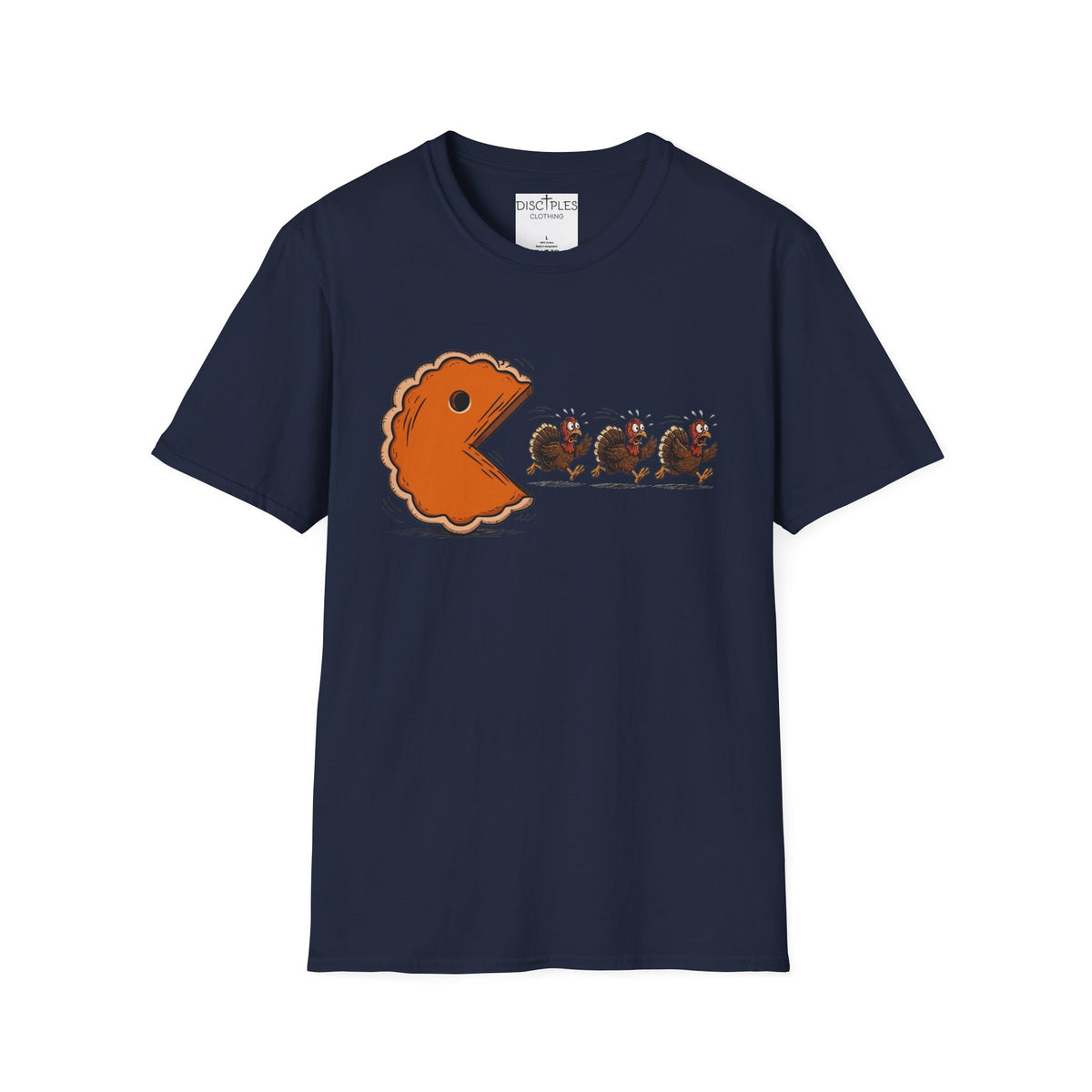 Pumpkin Pie Pac-Man Chasing A Turkey T-Shirt