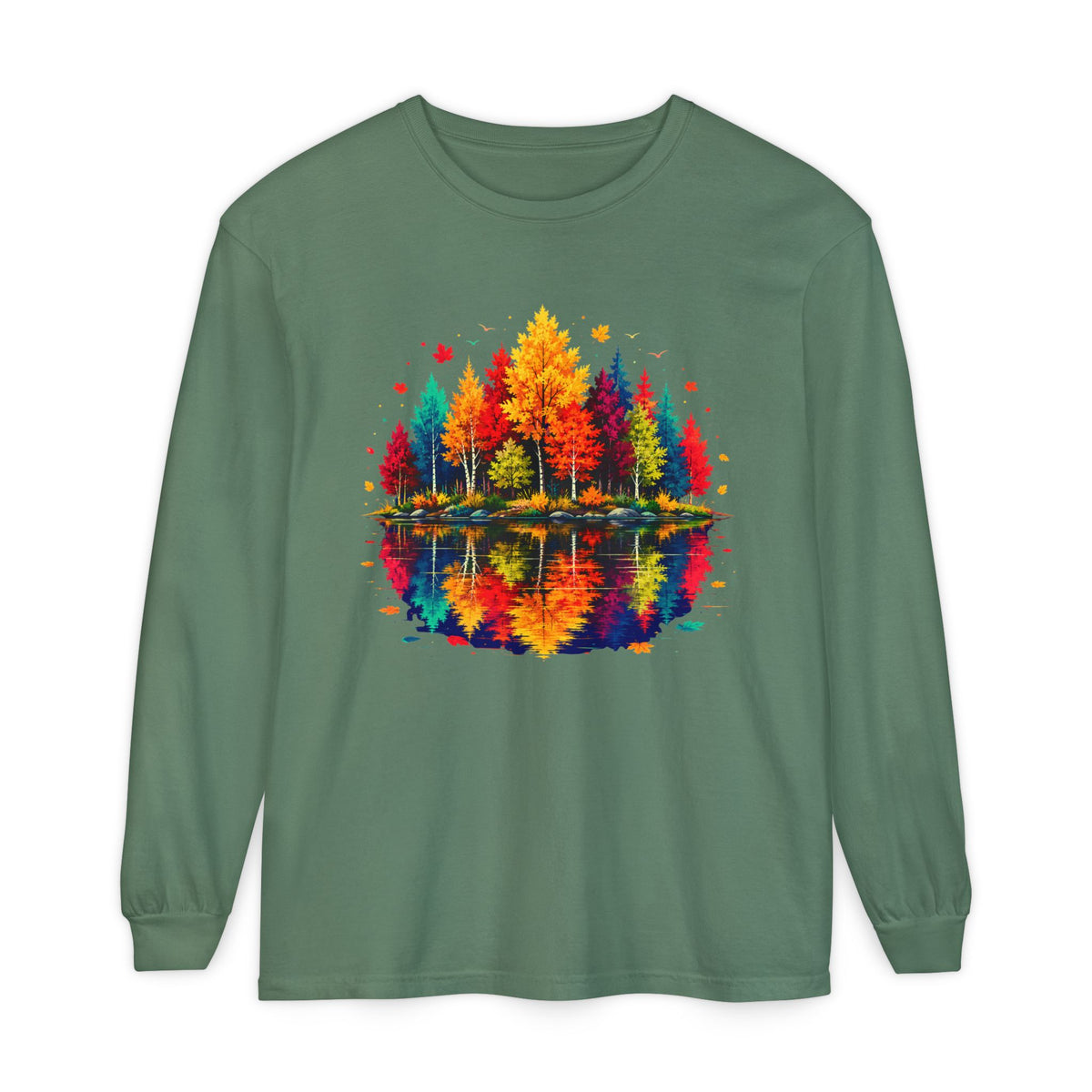 Autumn Lake Reflection Long Sleeve Tee
