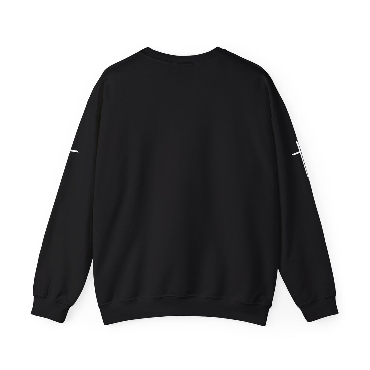 Crewneck Sweatshirt — Minimal Cross Sleeve Design