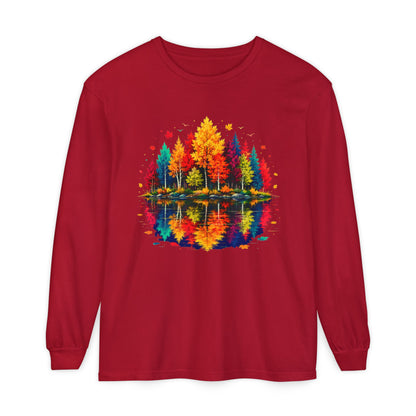 Autumn Lake Reflection Long Sleeve Tee