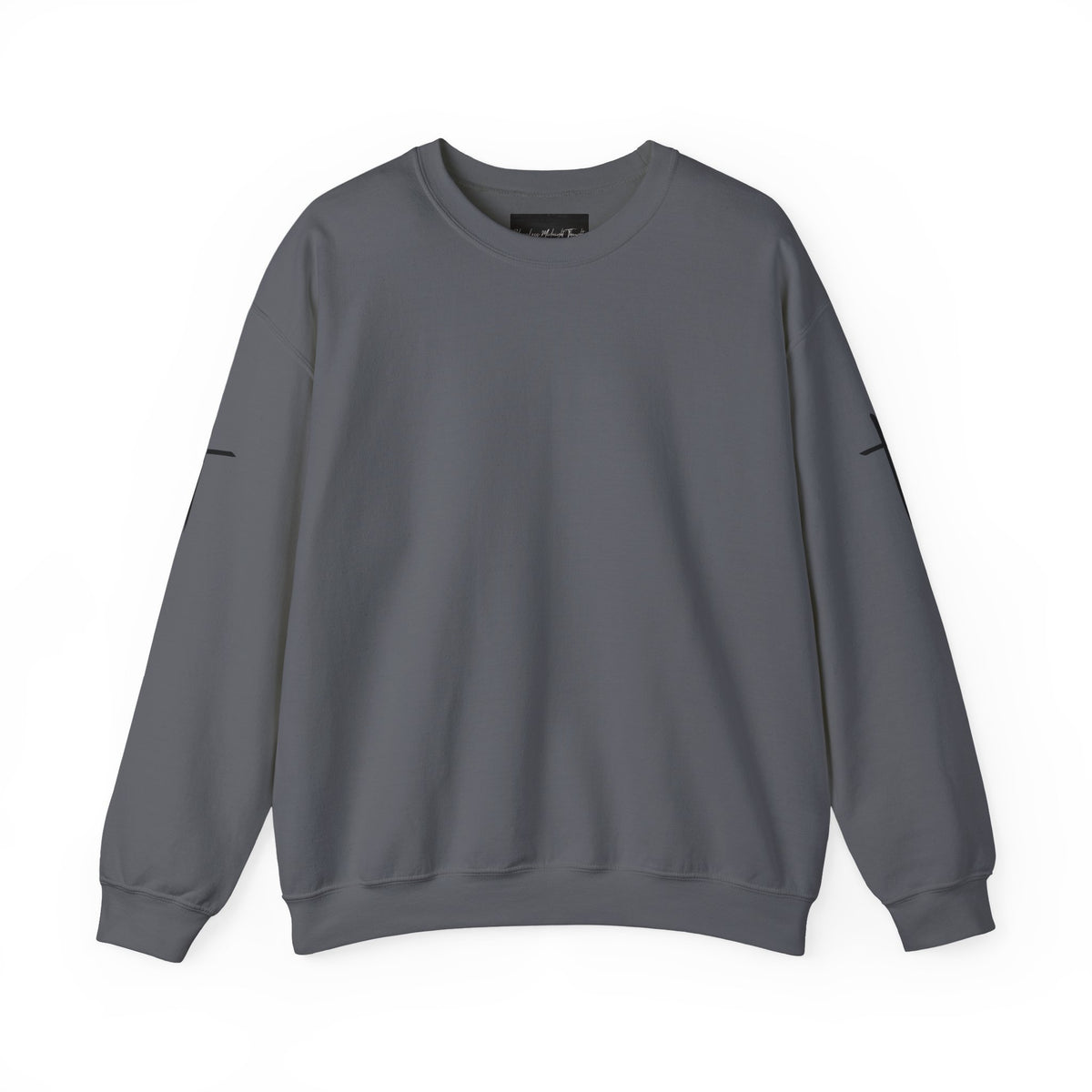 Crewneck Sweatshirt — Minimal Cross Sleeve Design
