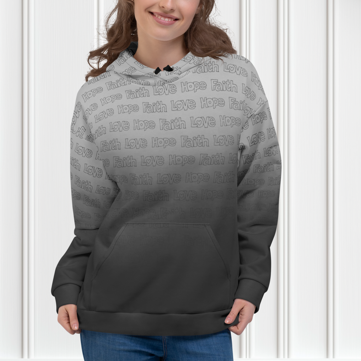 Faith Love Hope Ombre Hoodie