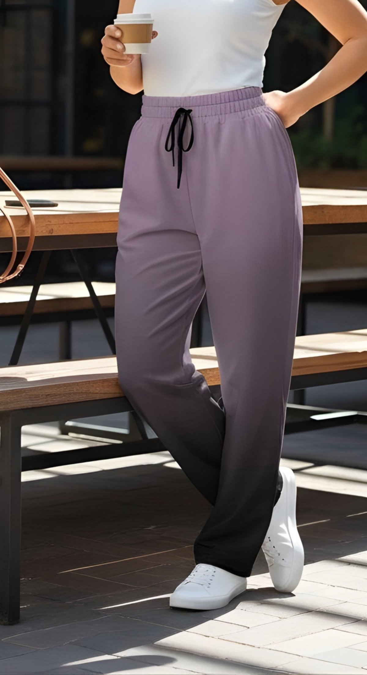 Purple Ombre Wide Leg Joggers