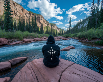 Spray Painted Jesus Cross Hoodie