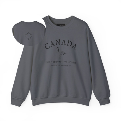 Canada The Great White North Goose & Maple Leaf Crewneck Sweatshirt