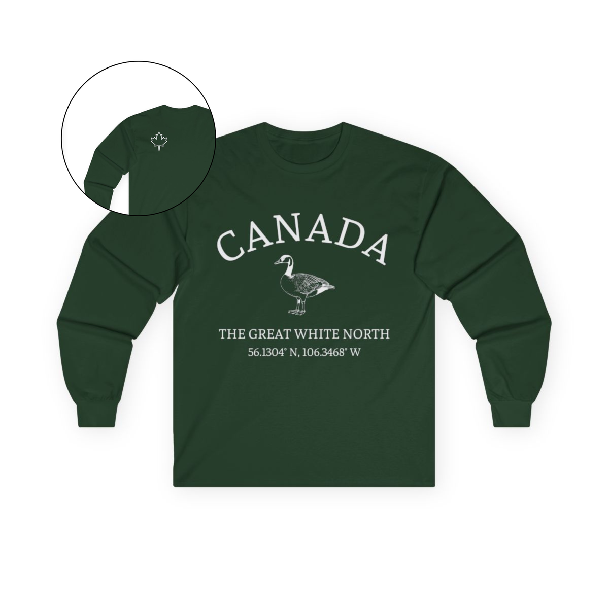 Canada The Great White North Goose & Coordinates Long Sleeve Tee