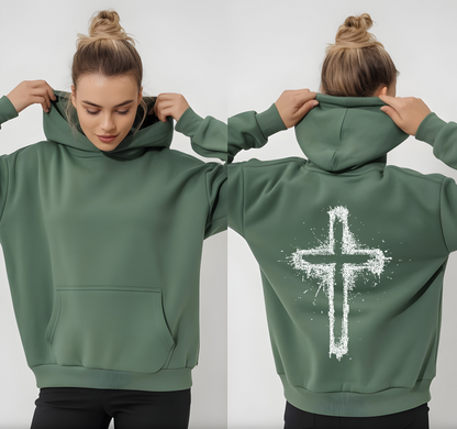 Spray Painted Jesus Cross Hoodie