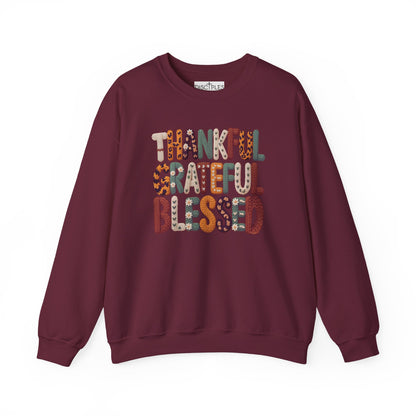Thankful Grateful Blessed Crewneck Sweatshirt
