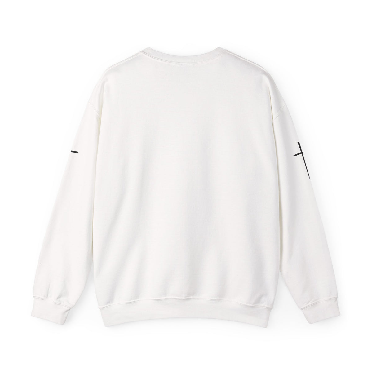 Crewneck Sweatshirt — Minimal Cross Sleeve Design