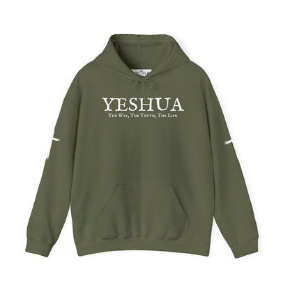 Yeshua The Way, The Truth, The Life Christian Pullover with Sleeve Crosses