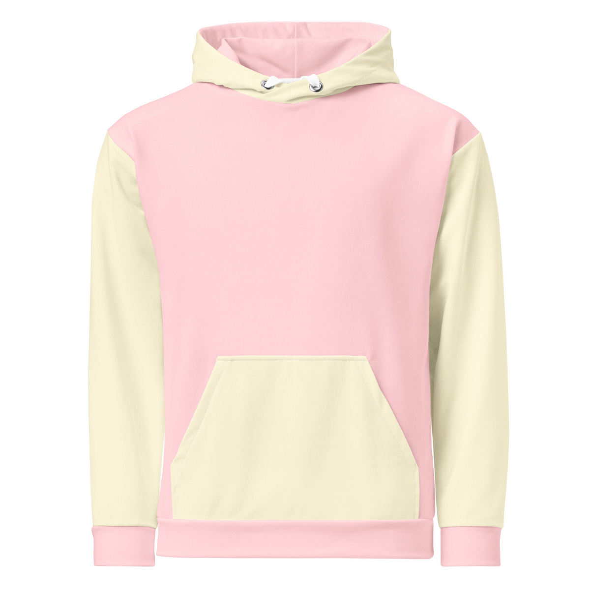 Pastel Pink And Beige Color Block Women's Hoodie