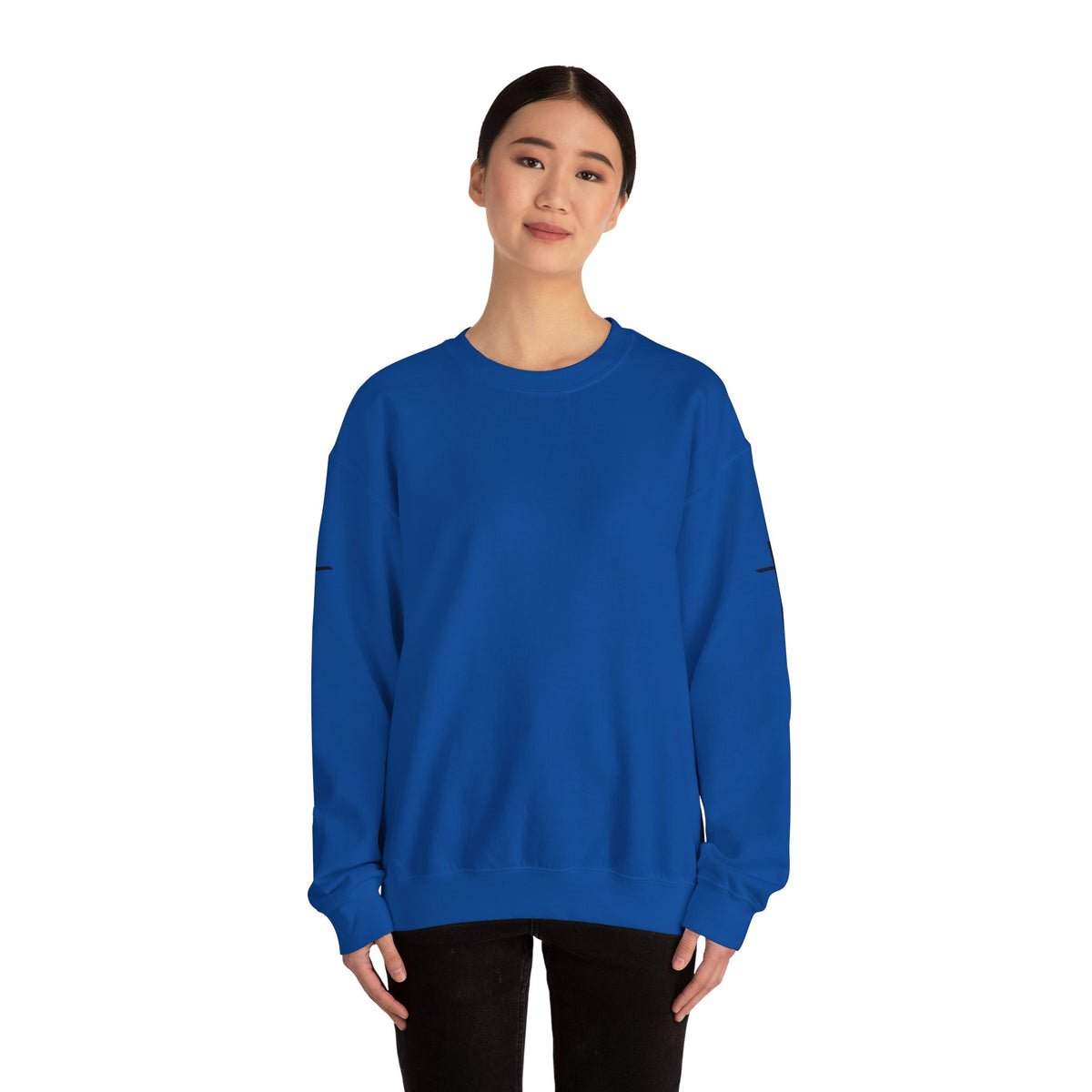 Crewneck Sweatshirt — Minimal Cross Sleeve Design
