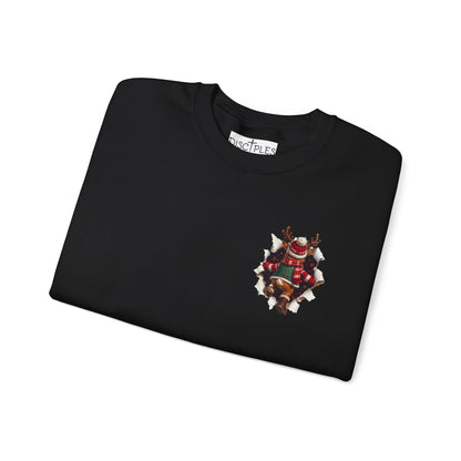 Christmas Reindeer Crewneck Sweatshirt — Cute Vintage Holiday Deer Design