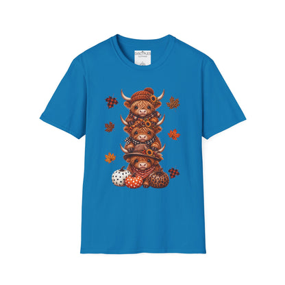 Autumn Highland Cow Stack T-Shirt
