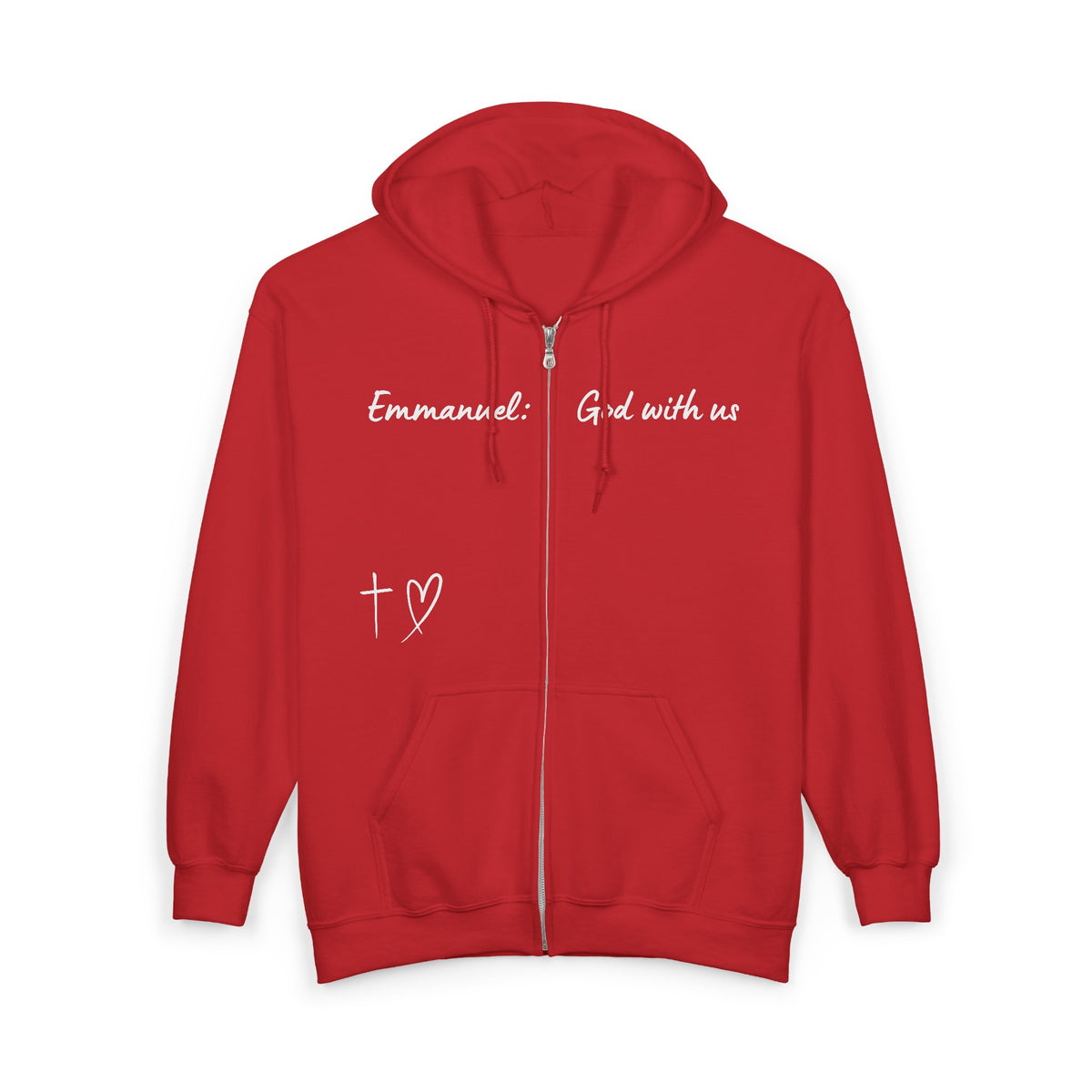Emmanuel: God With Us Zip Hoodie — Christian Faith Full-Zip Sweatshirt