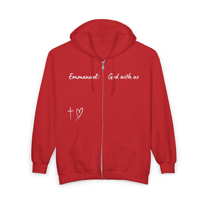 Emmanuel: God With Us Zip Hoodie — Christian Faith Full-Zip Sweatshirt