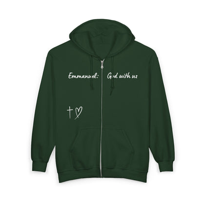 Emmanuel: God With Us Zip Hoodie — Christian Faith Full-Zip Sweatshirt