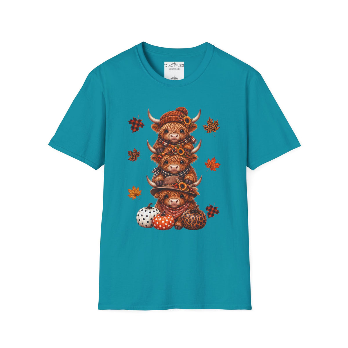 Autumn Highland Cow Stack T-Shirt