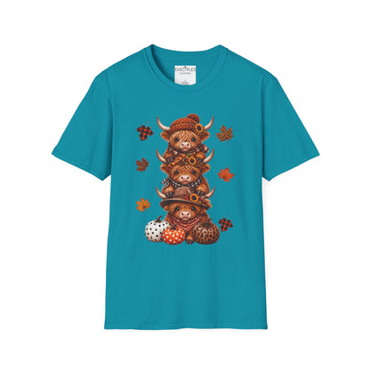 Autumn Highland Cow Stack T-Shirt