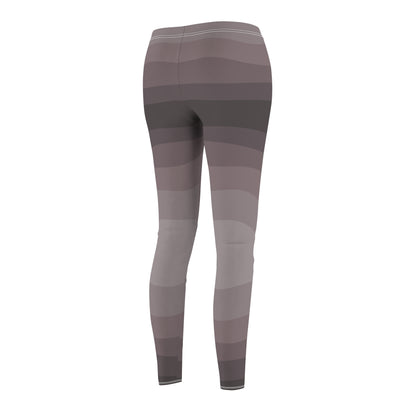 Women's Abstract Grey Wave Leggings