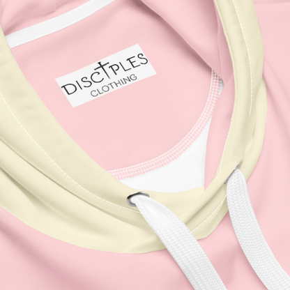 Pastel Pink And Beige Color Block Women's Hoodie