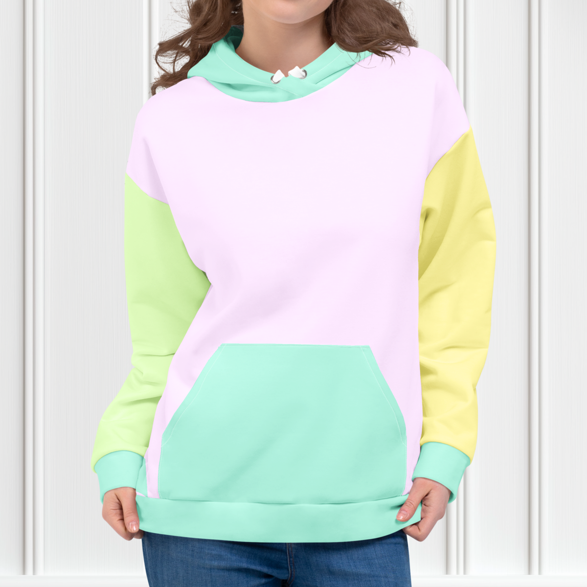 Pastel Color Block Hoodie