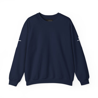Crewneck Sweatshirt — Minimal Cross Sleeve Design