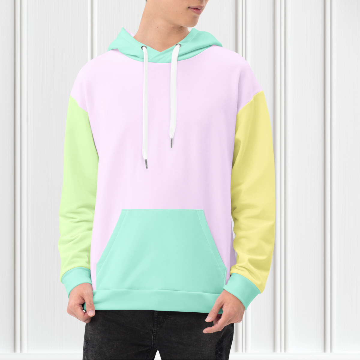 Pastel Color Block Hoodie