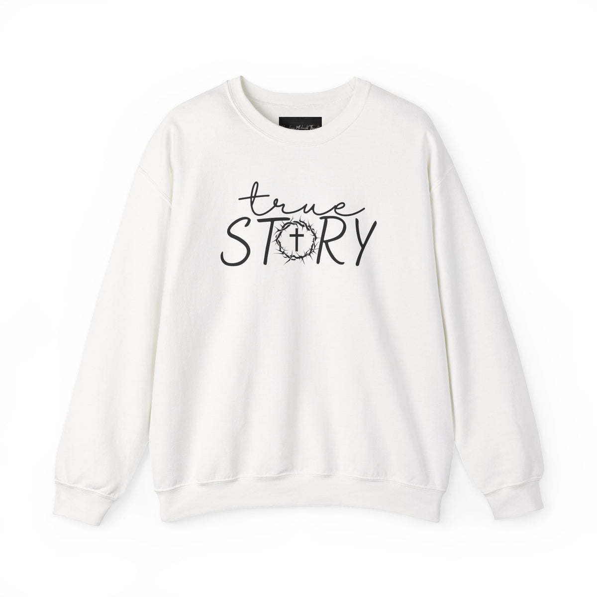 True Story Crewneck Sweatshirt — Faith-Inspired Cross Design