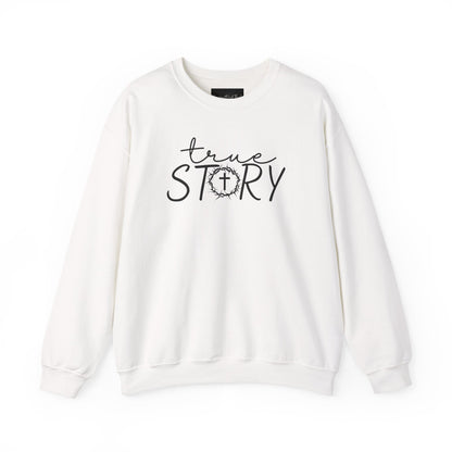 True Story Crewneck Sweatshirt — Faith-Inspired Cross Design