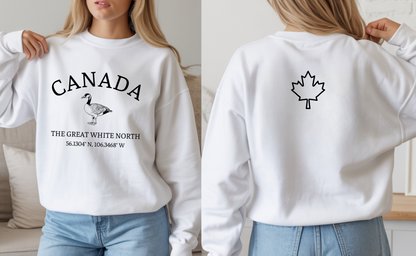 Canada The Great White North Goose & Maple Leaf Crewneck Sweatshirt