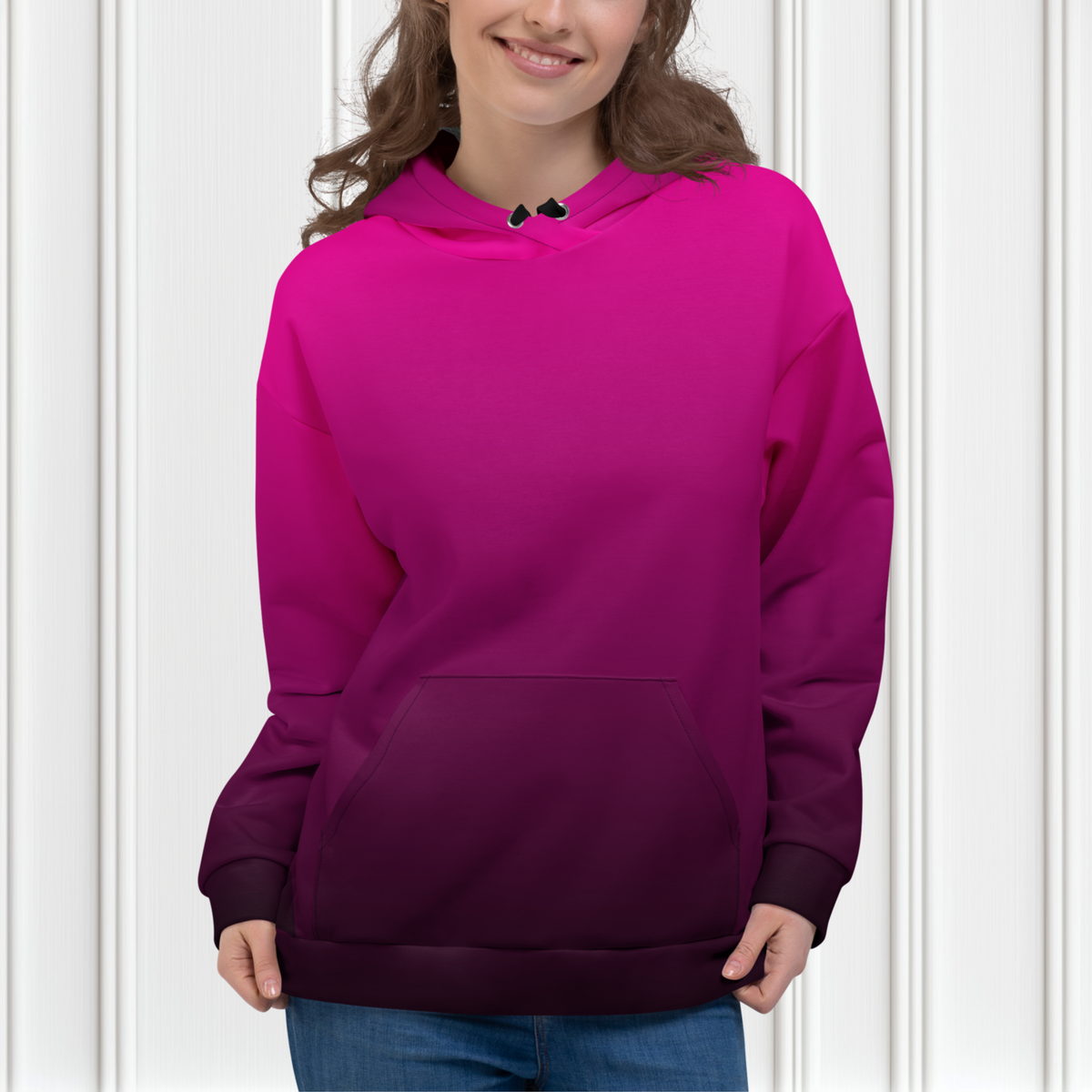 Hot Pink Ombre Women's Hoodie