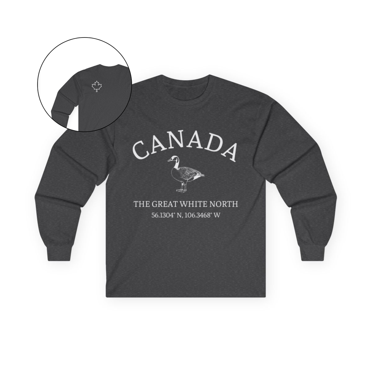 Canada The Great White North Goose & Coordinates Long Sleeve Tee