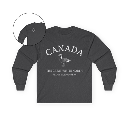Canada The Great White North Goose & Coordinates Long Sleeve Tee