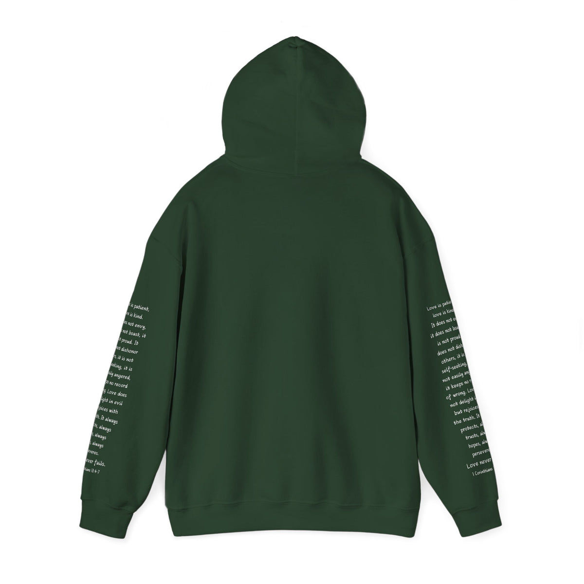 Love Like Jesus Hoodie — Christian Faith Pullover with Scripture Sleeve Text