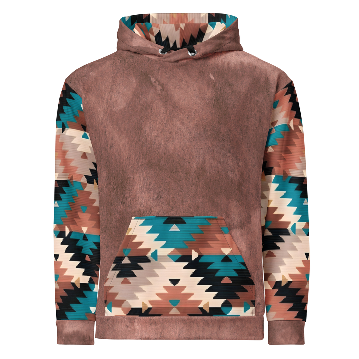 Brown Aztec Color Block Unisex Hoodie