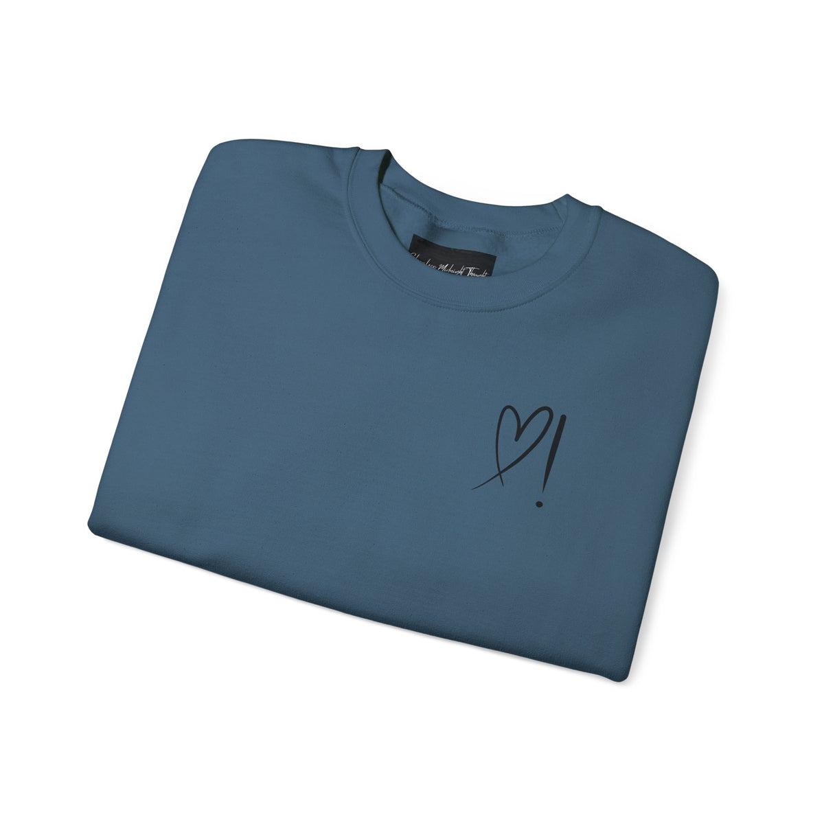 Heart Doodle Crewneck Sweatshirt – Minimal Pocket Heart Graphic