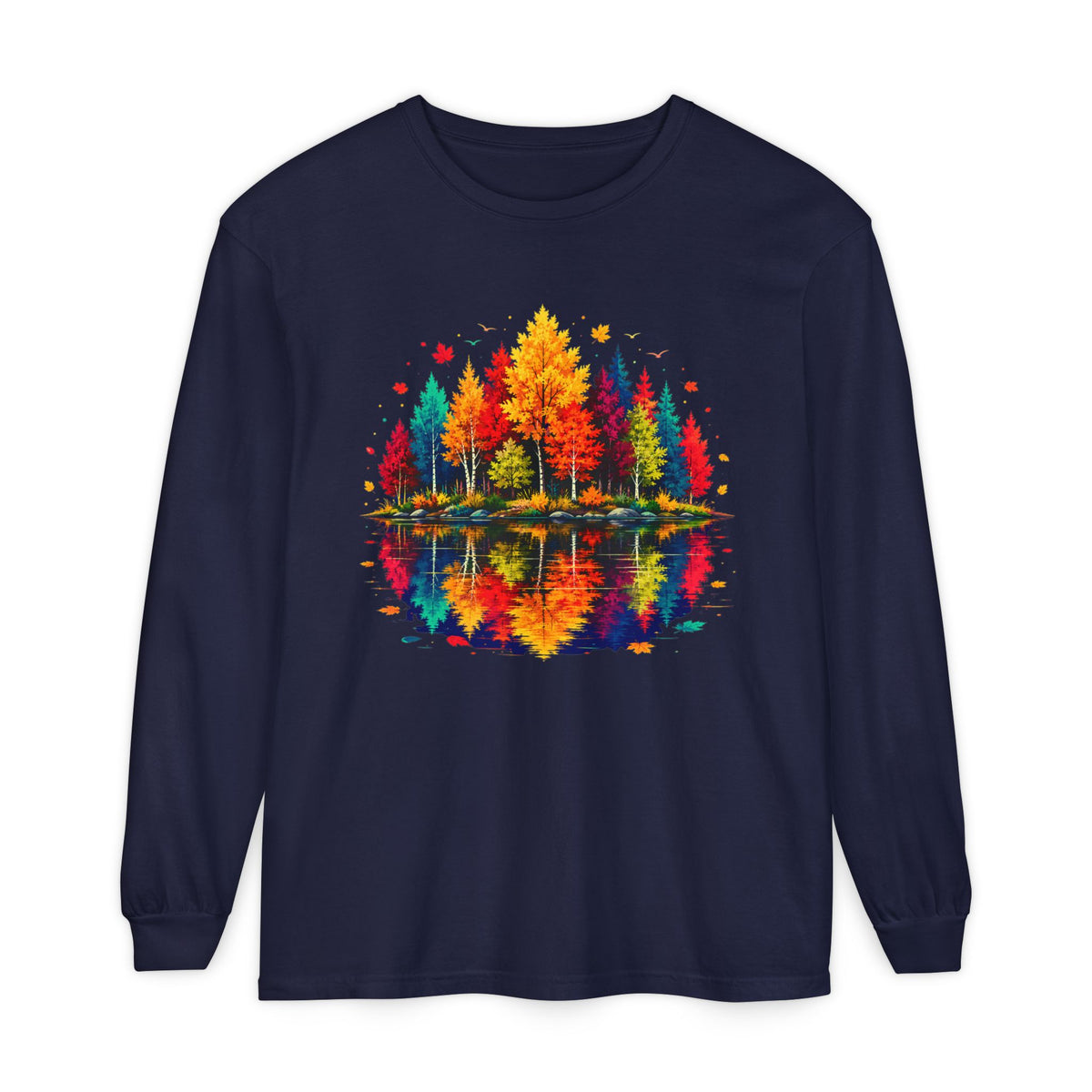 Autumn Lake Reflection Long Sleeve Tee