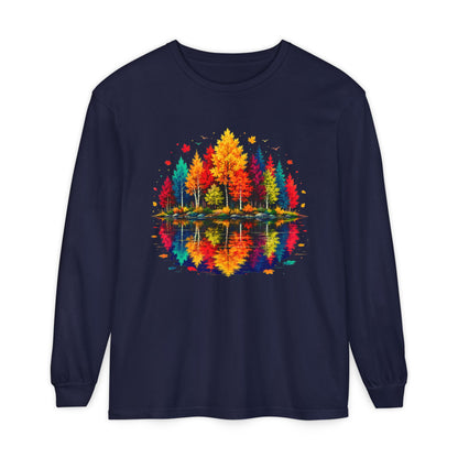Autumn Lake Reflection Long Sleeve Tee