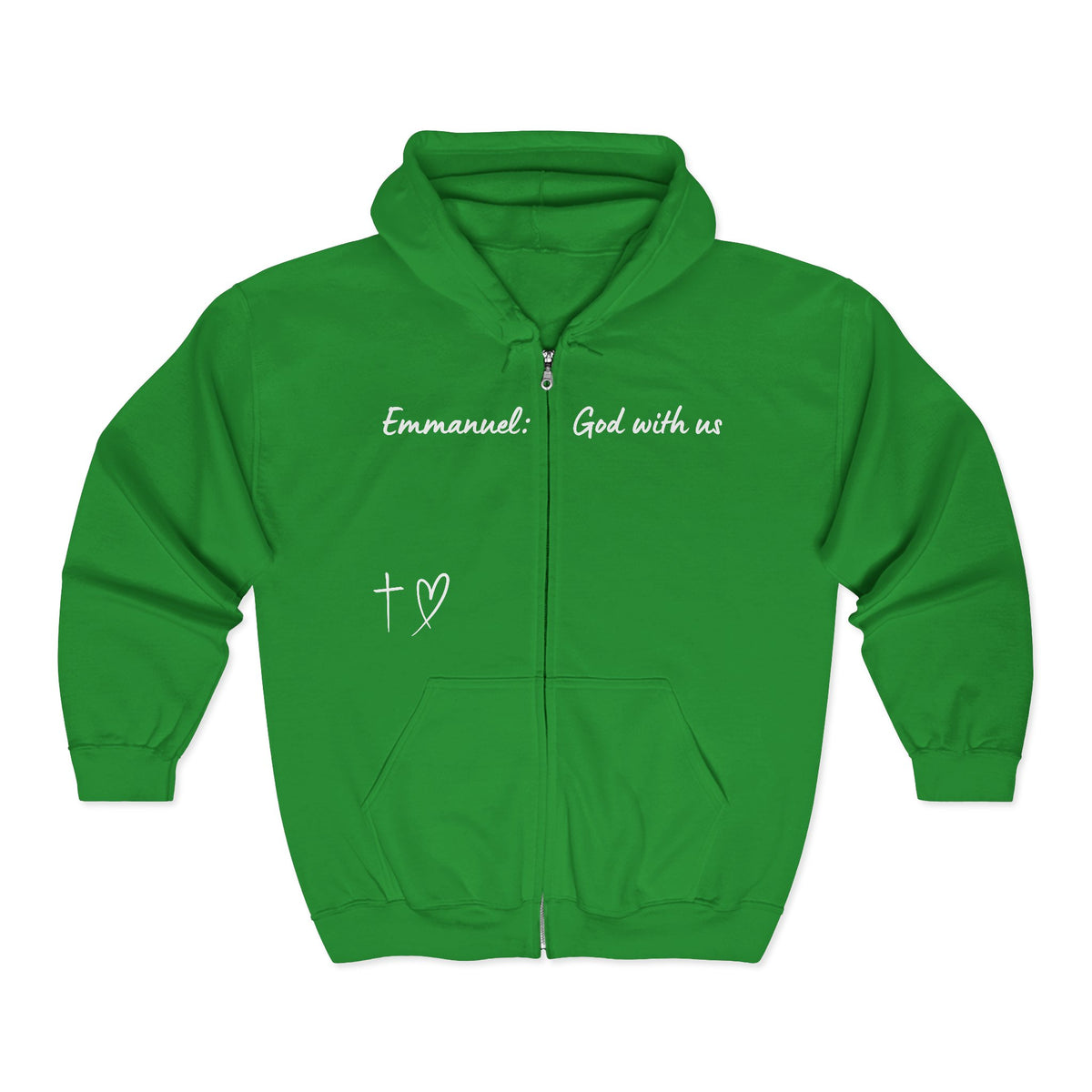 Emmanuel: God With Us Zip Hoodie — Christian Faith Full-Zip Sweatshirt