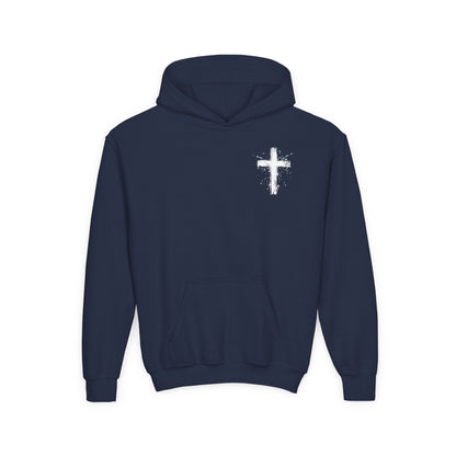 Spray Painted Jesus Cross Youth Hoodie