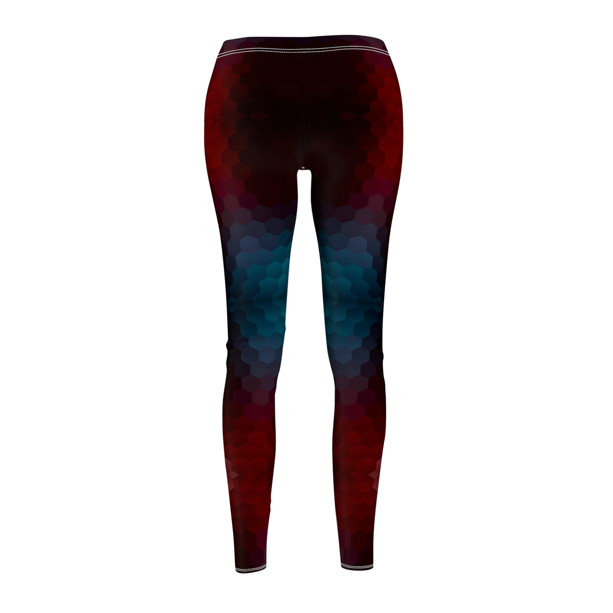 Women's Dark Red and Teal Abstract Leggings