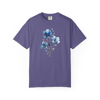 Floral Blue Watercolor Graphic T-Shirt