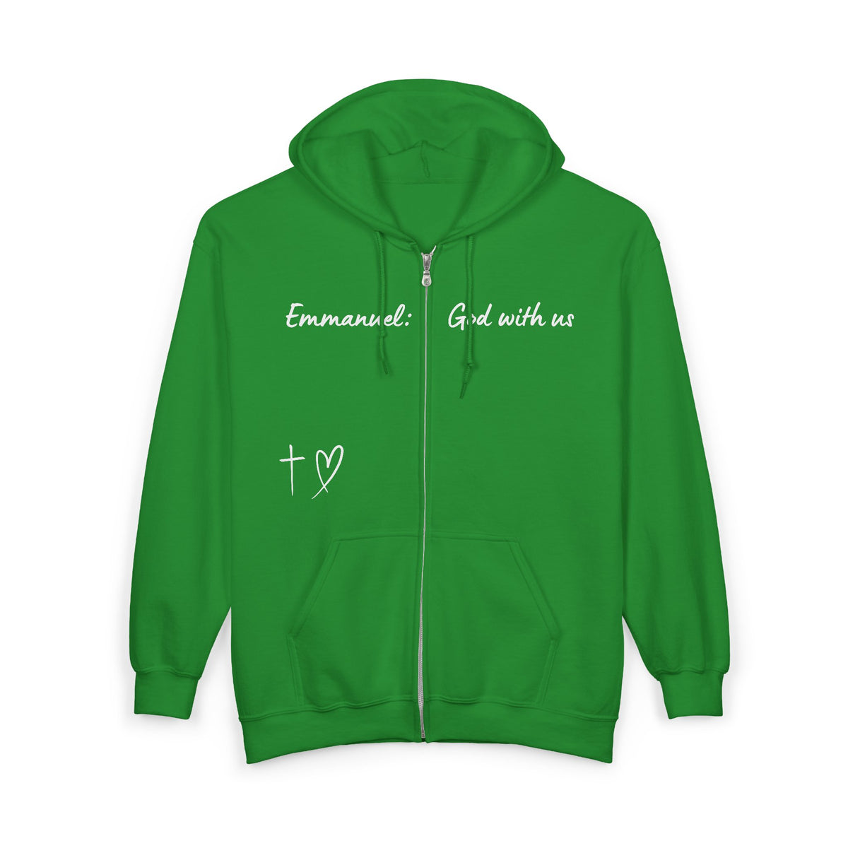 Emmanuel: God With Us Zip Hoodie — Christian Faith Full-Zip Sweatshirt