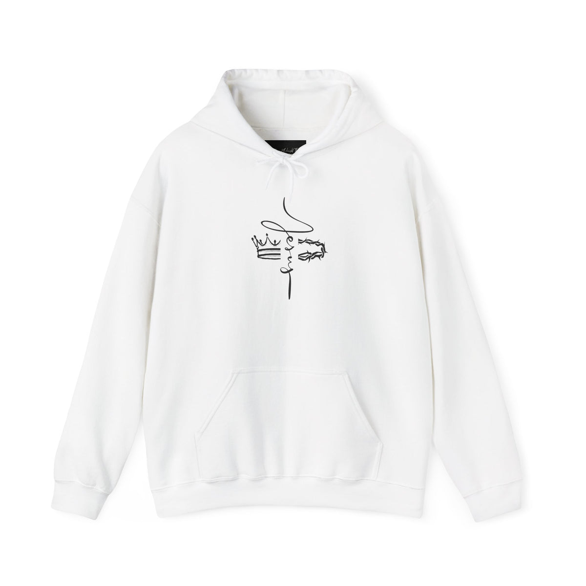 Minimal Crown Face Hoodie – Abstract Line Art Sweatshirt
