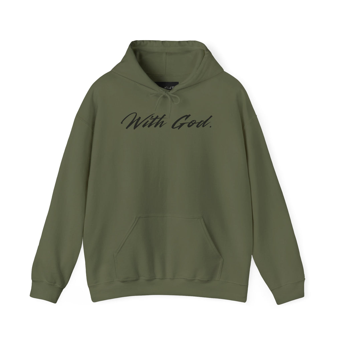 With God Hoodie — Faith Script Pullover Sweatshirt
