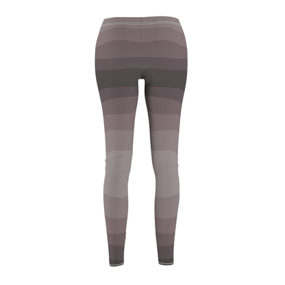 Women's Abstract Grey Wave Leggings