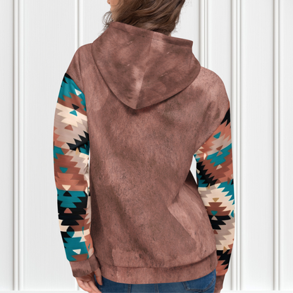 Brown Aztec Color Block Unisex Hoodie