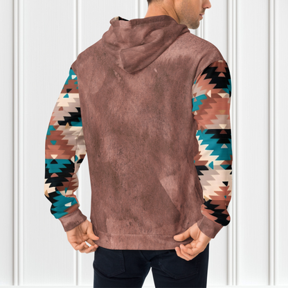 Brown Aztec Color Block Unisex Hoodie