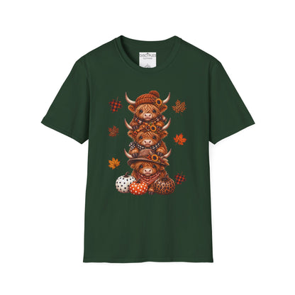 Autumn Highland Cow Stack T-Shirt
